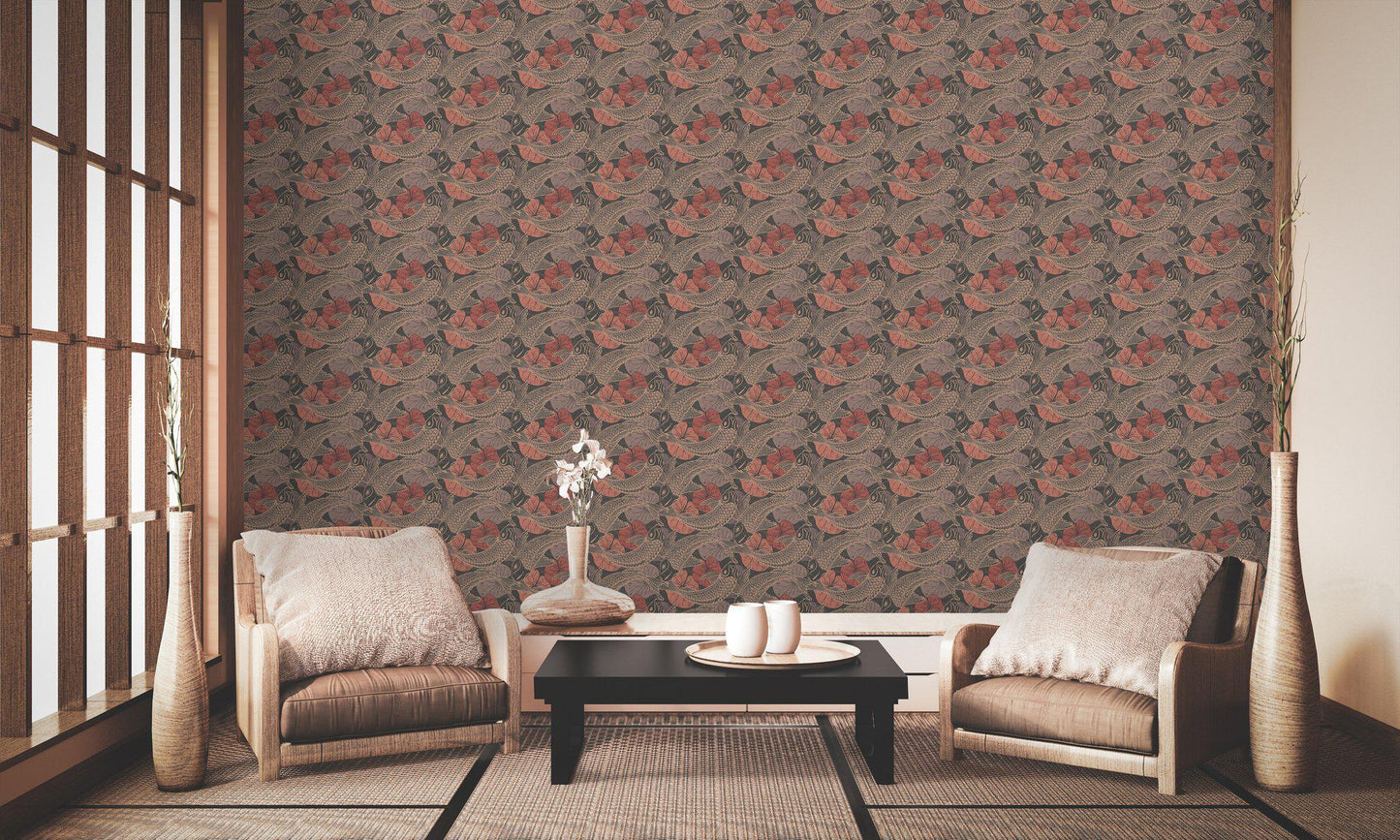 Tokyo Fish Bowl Wallpaper - Autumn Colours - Extra WIDE