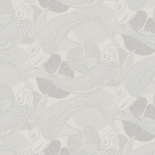 Sample - Tokyo Fish Bowl Wallpaper - Beige/Grey/Metallic-1