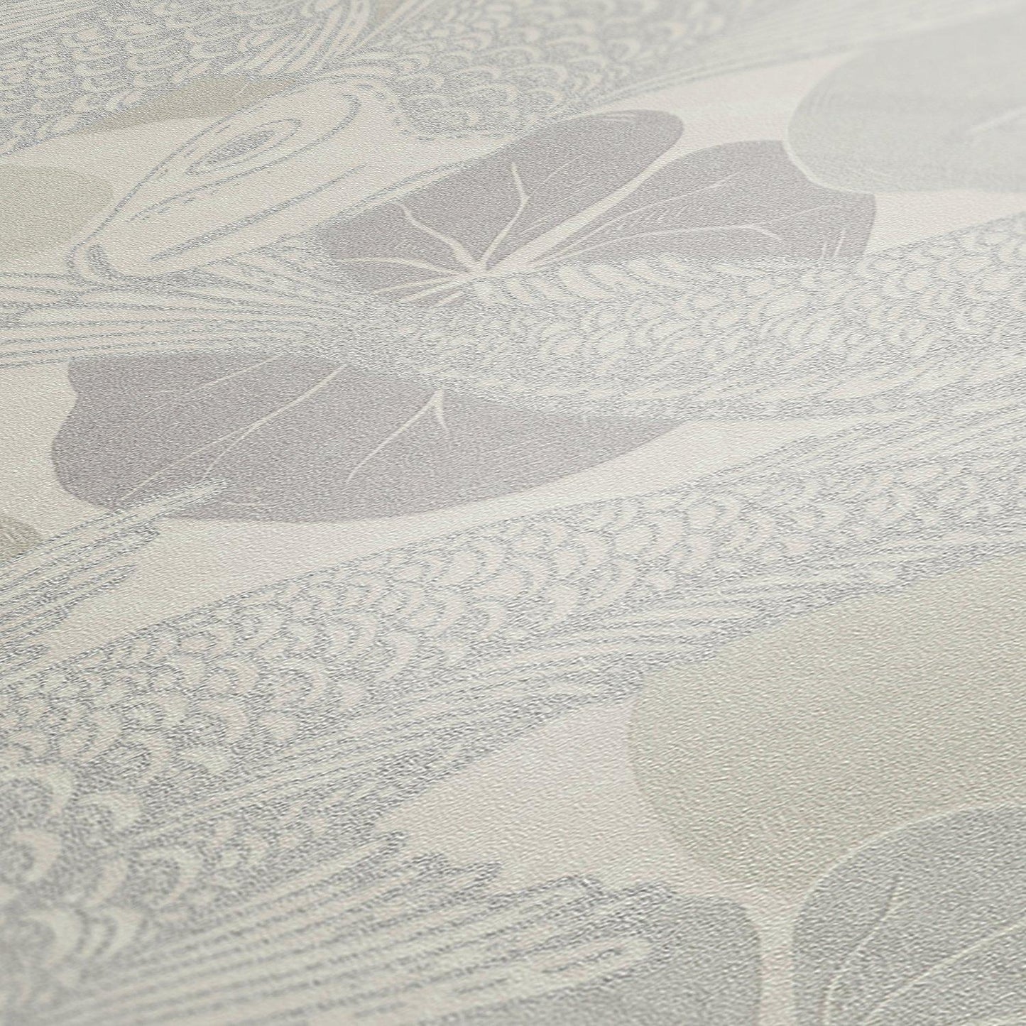 Tokyo Fish Bowl Vinyl Wallpaper - Light Grey - Discontinuing