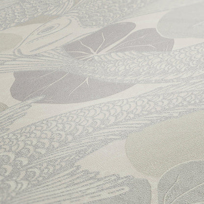 Tokyo Fish Bowl Vinyl Wallpaper - Light Grey - Discontinuing