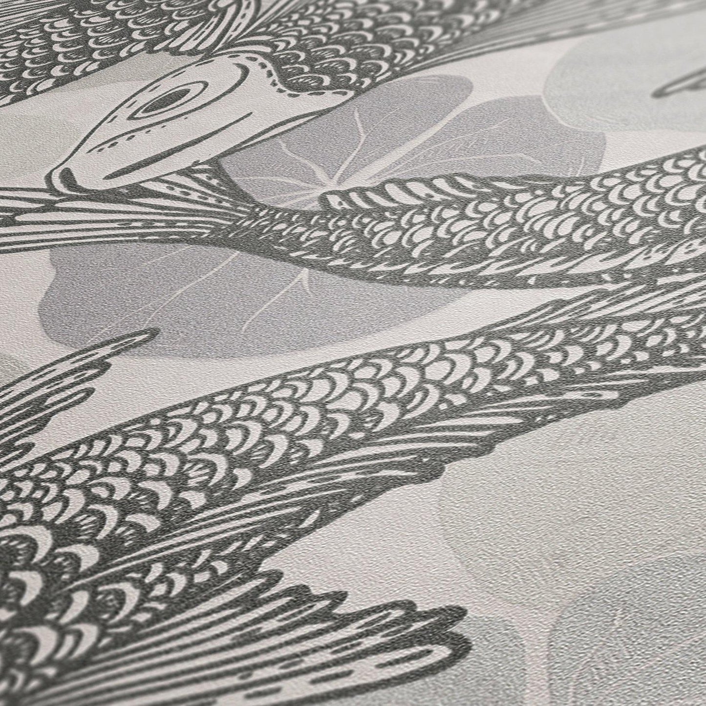 Tokyo Fish Bowl Wallpaper - Beige/Grey/Black - Discontinuing