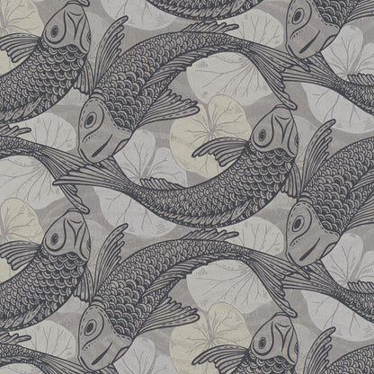 Tokyo Fish Bowl Wallpaper - Beige/Grey/Black - Discontinuing