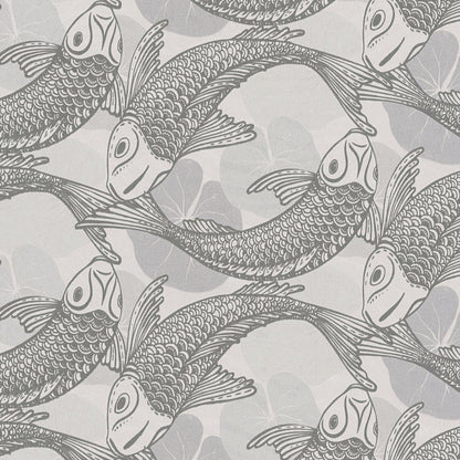 Tokyo Fish Bowl Vinyl Wallpaper - Dark Grey - Discontinuing