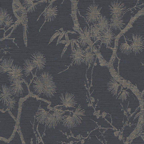 Sample - Tokyo Garden Wallpaper - Black