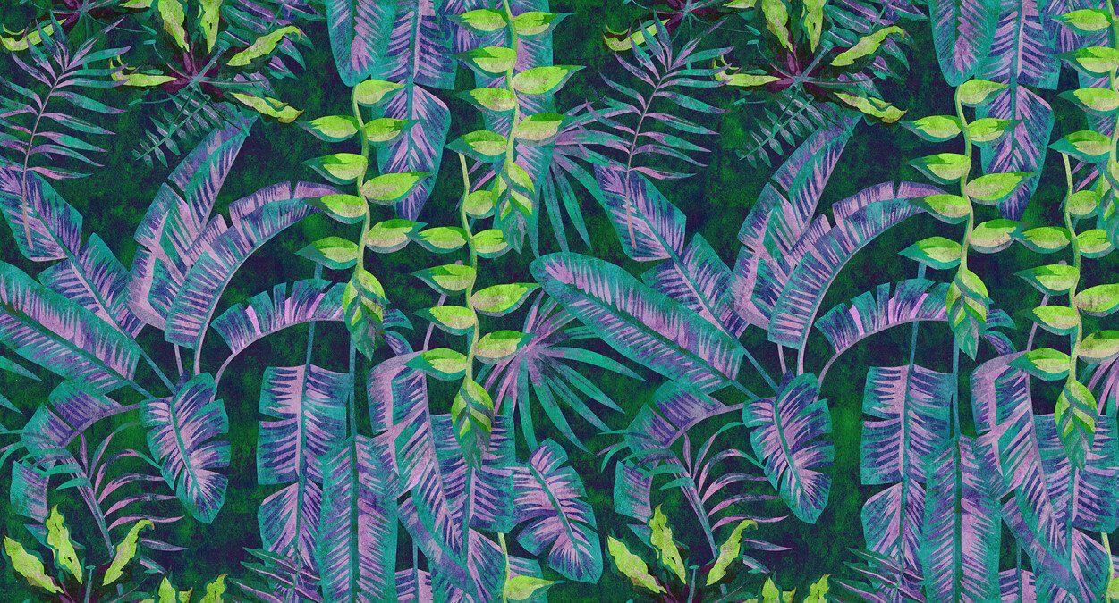 Tropicana - Custom Sized Wallpaper Mural (per m2) - Blue/Green