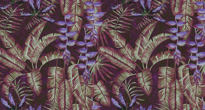 Tropicana - Custom Sized Wallpaper Mural (per m2) - Purple/Red
