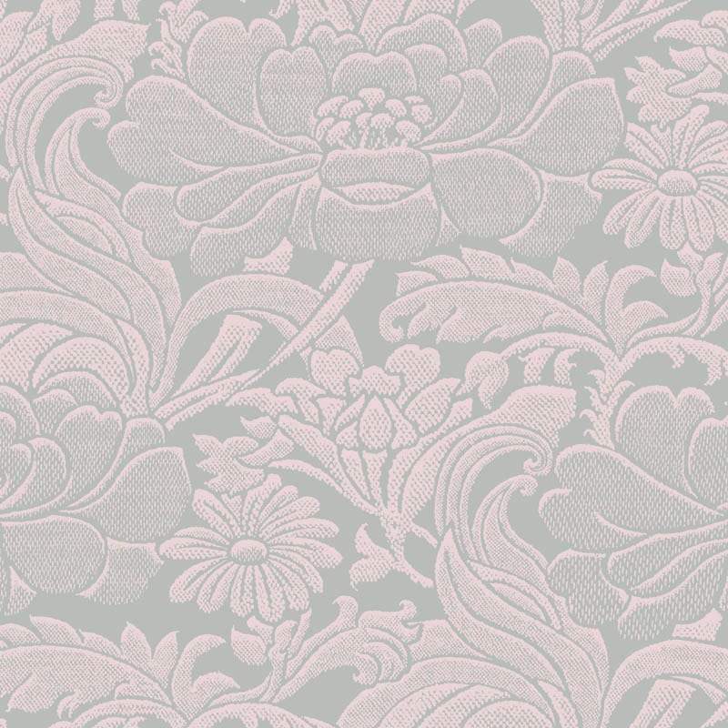 Sample – Tudor Floral Florence Broadhurst Wallpaper - Cloud
