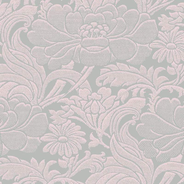 Sample – Tudor Floral Florence Broadhurst Wallpaper - Cloud