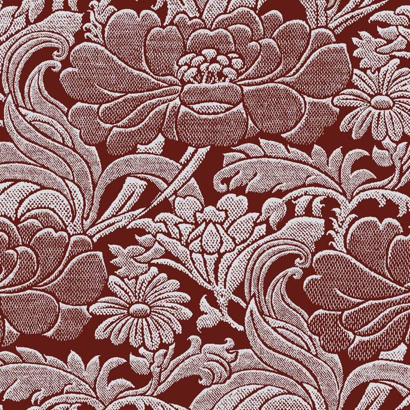 Sample – Tudor Floral Florence Broadhurst Wallpaper - Lupin