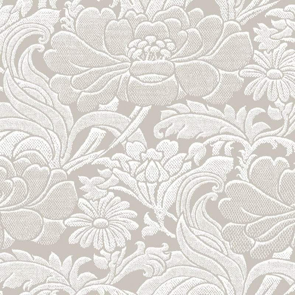 Sample – Tudor Floral Florence Broadhurst Wallpaper - Shimmer