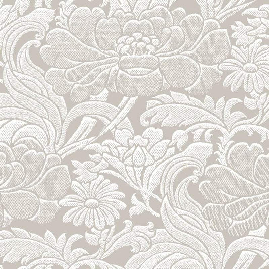 Tudor Floral Florence Broadhurst Wallpaper - Shimmer