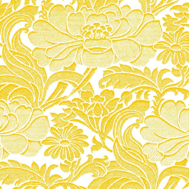 Sample – Tudor Floral Florence Broadhurst Wallpaper - Sunshine