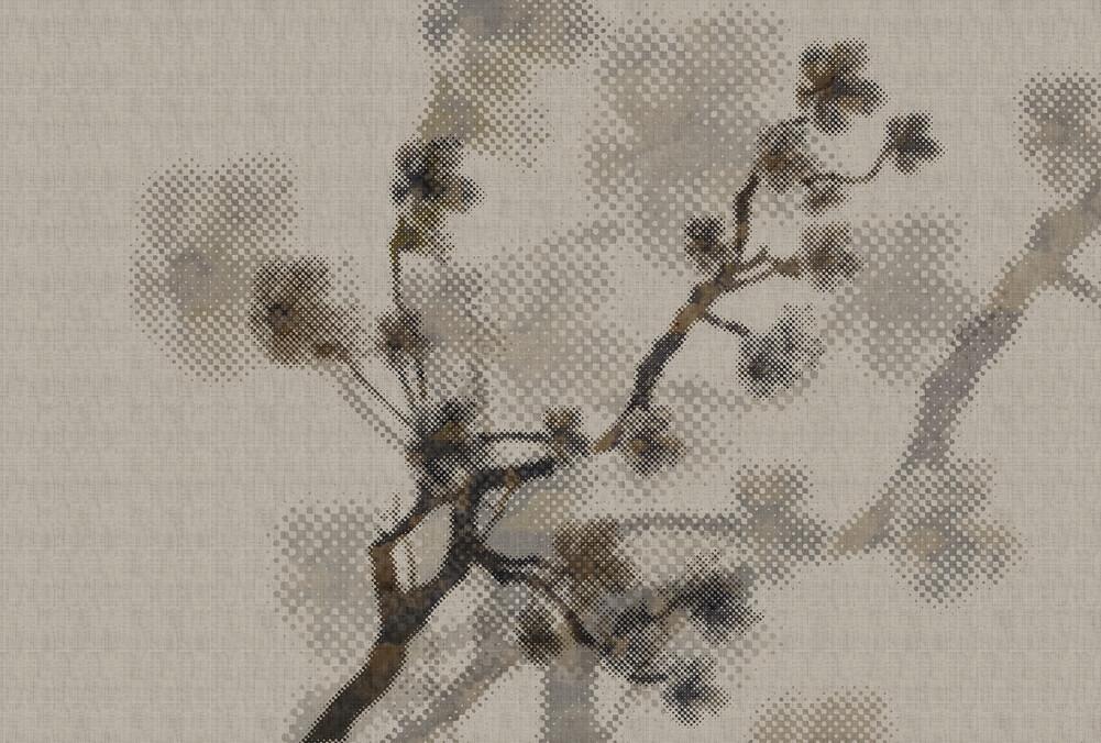Twigs 1 - Taupe - Custom Sized Wallpaper Mural (per m2)
