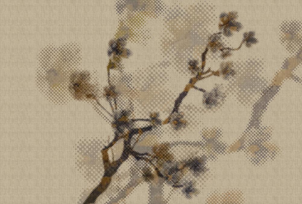 Twigs 1 - Beige - Custom Sized Wallpaper Mural (per m2)