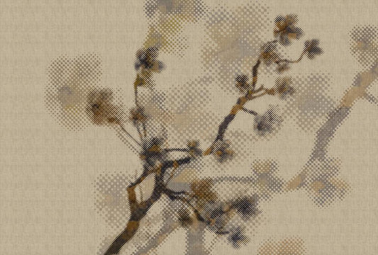 Twigs 1 - Beige - Custom Sized Wallpaper Mural (per m2)