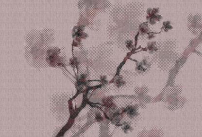 Twigs 1 - Pink - Custom Sized Wallpaper Mural (per m2)