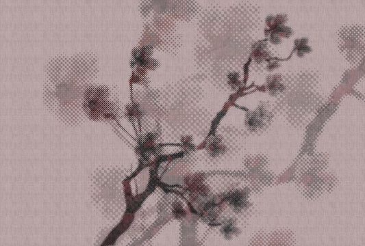 Twigs 1 - Pink - Custom Sized Wallpaper Mural (per m2)