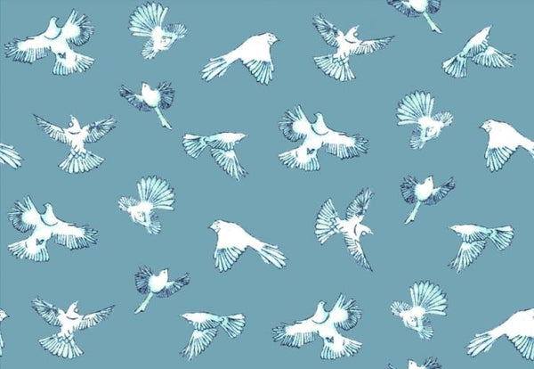 Sample - Dawn Chorus NZ Wallpaper - Teal Blue