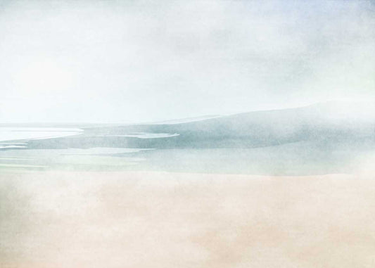 Venice Beach - Blue & White - Custom Sized Wallpaper Mural (per/m2)