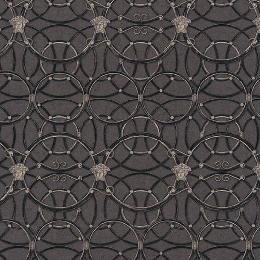 Versace Chain Wallpaper - Silver/Black