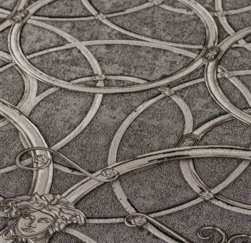 Versace Chain Wallpaper - Silver/Grey