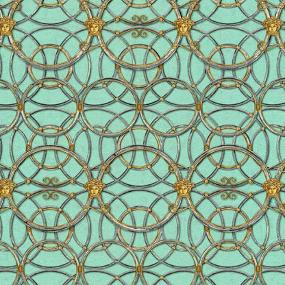 Versace Chain Wallpaper - Green/Gold
