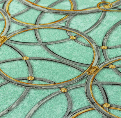 Versace Chain Wallpaper - Green/Gold