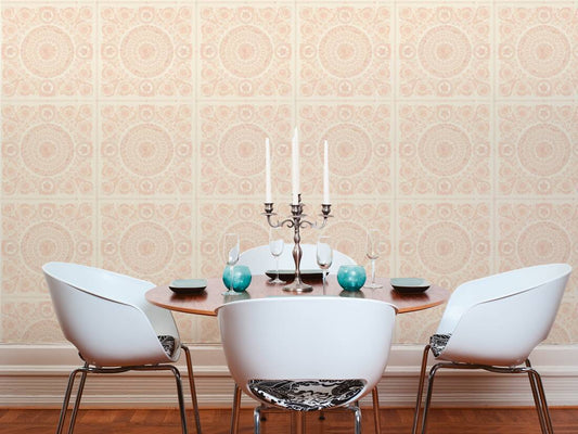 Versace Crown Moulding Wallpaper - Pink/Silver