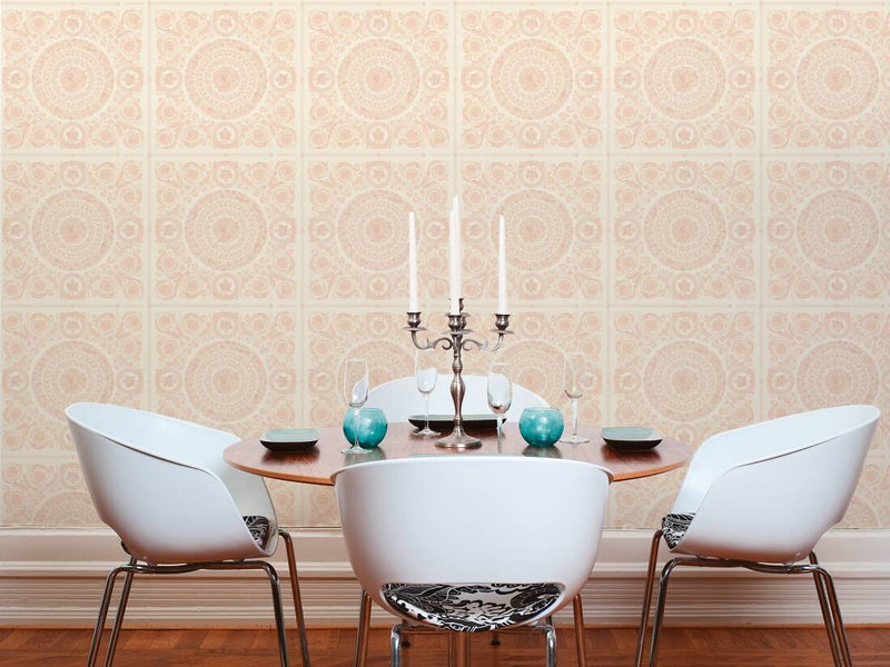Versace Crown Moulding Wallpaper - Pink/Silver