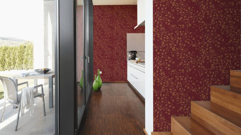 Versace Fall Wallpaper - Red/Gold/Brown