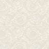 Versace Floral Garland 2 Wallpaper - Creme/Silver