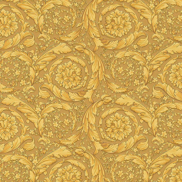 Sample - Versace Floral Garland 2 Wallpaper - Gold