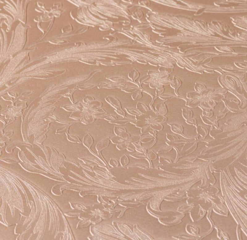 Versace Floral Garland Wallpaper - Copper Pink