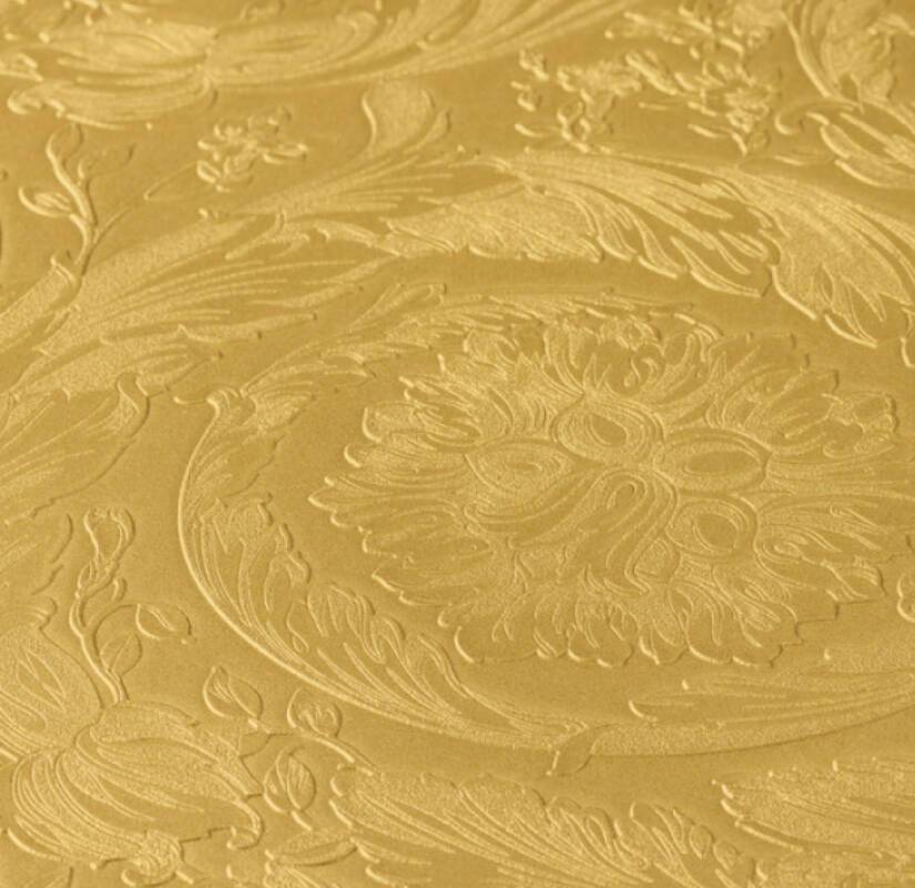 Versace Floral Garland Wallpaper - Gold/Yellow