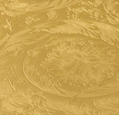 Versace Floral Garland Wallpaper - Gold/Yellow