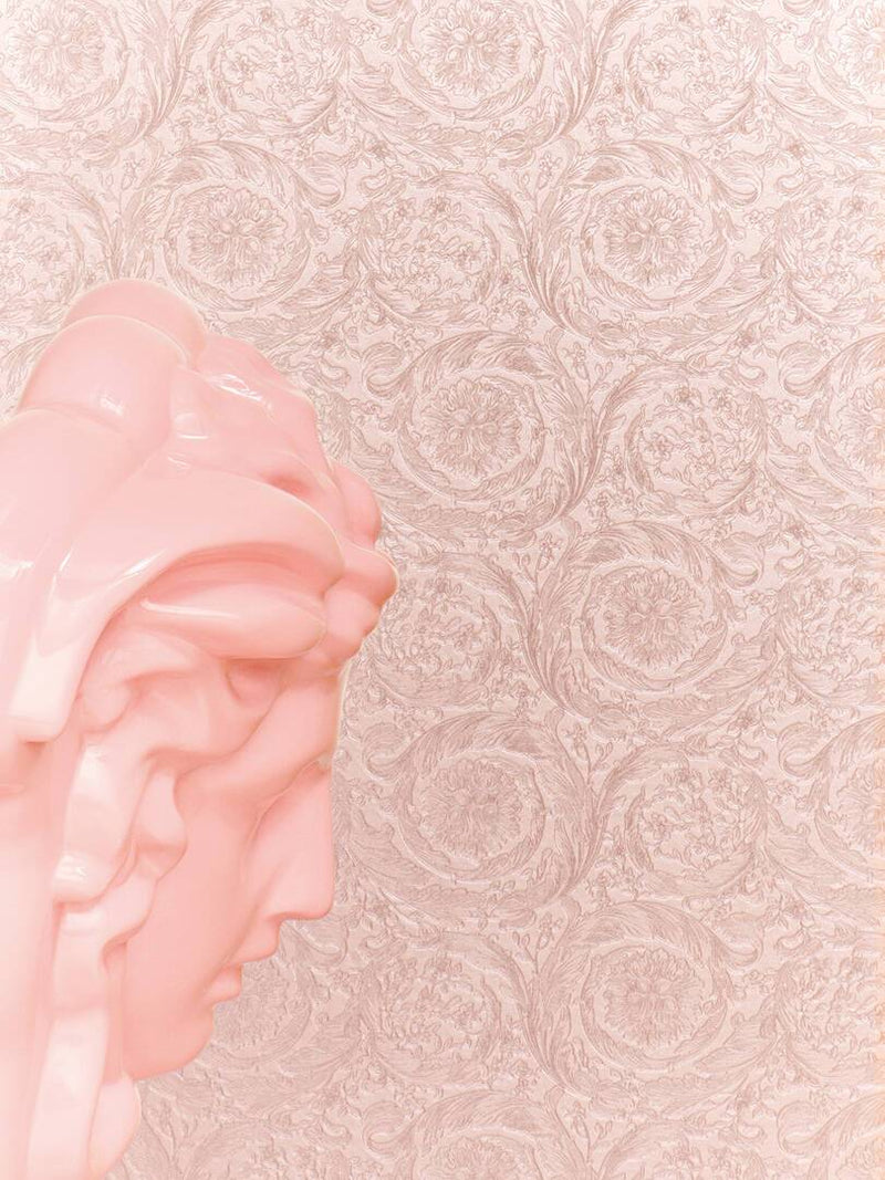 Versace Floral Garland Wallpaper - Copper Pink