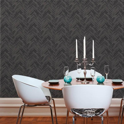 Versace Parquet Wallpaper - Grey/Black
