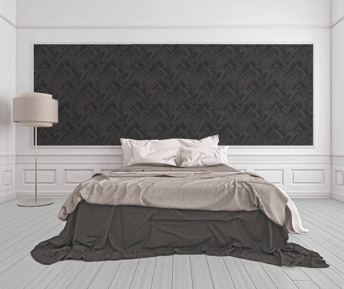 Versace Parquet Wallpaper - Grey/Black