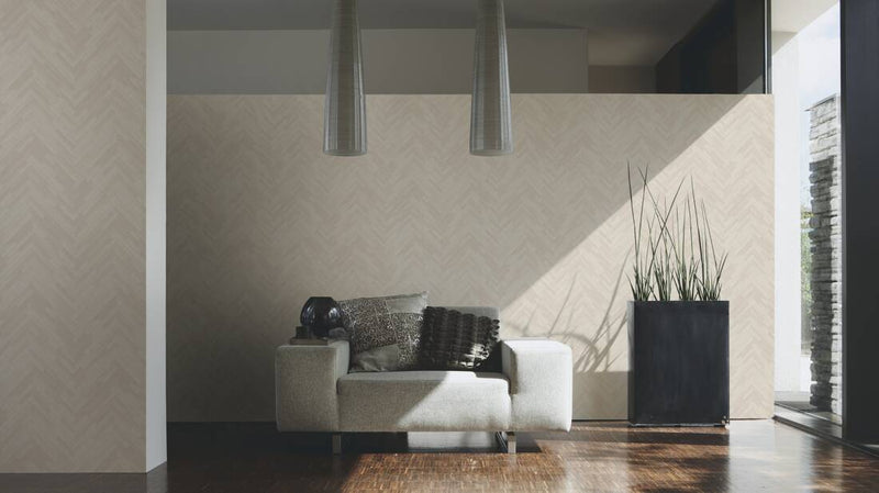 Versace Parquet Wallpaper - Creme/Beige