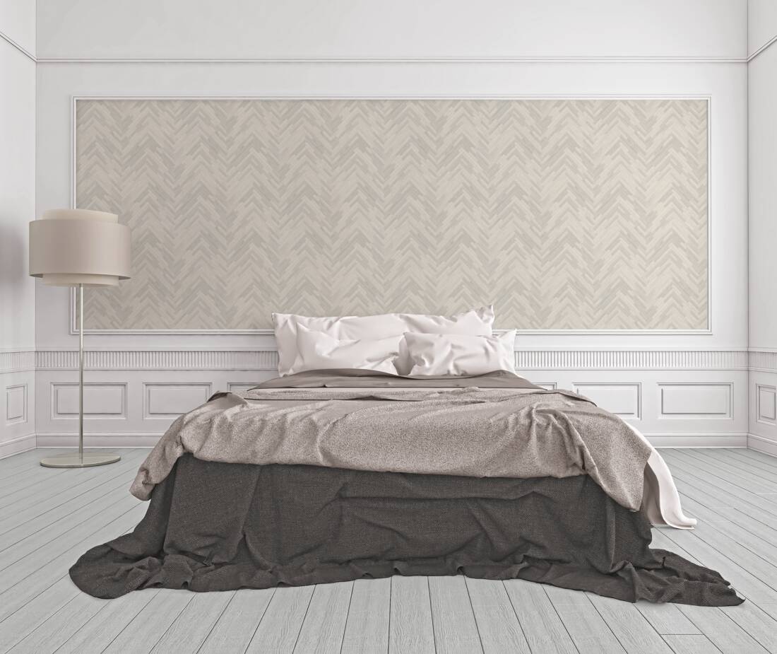 Versace Parquet Wallpaper - Grey/White