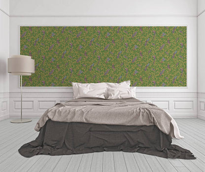 Versace Regal Woodland Wallpaper - Gold - Green