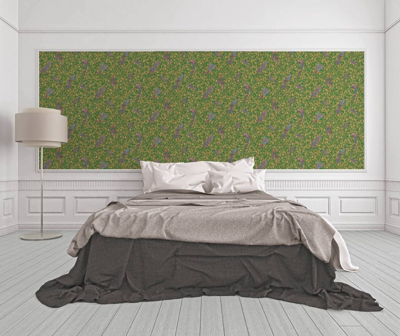 Versace Regal Woodland Wallpaper - Gold - Green