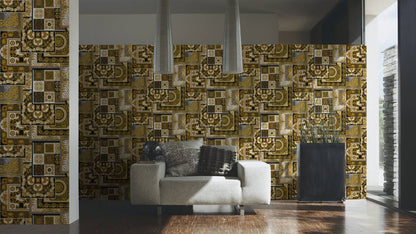Versace Tapestry Wallpaper - Gold/Silver/Black/White
