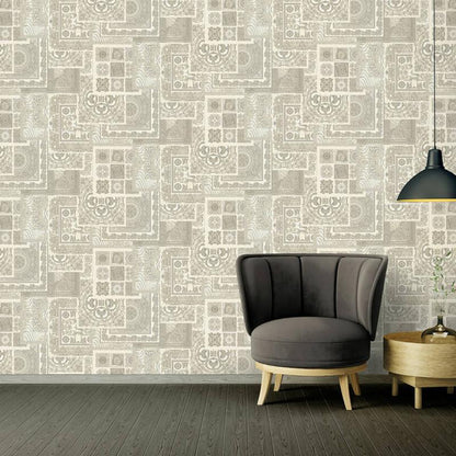 Versace Tapestry Wallpaper - Silver/Grey/White