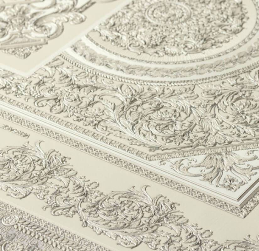 Versace Tapestry Wallpaper - Silver/Grey/White