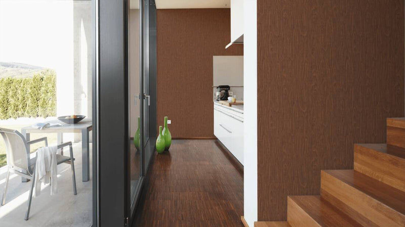 Versace Timber Wallpaper - Brown/Orange/Red