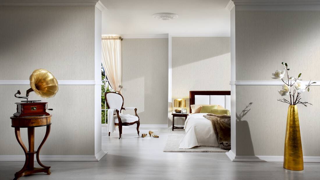 Versace Timber Wallpaper - Beige/Creme/White