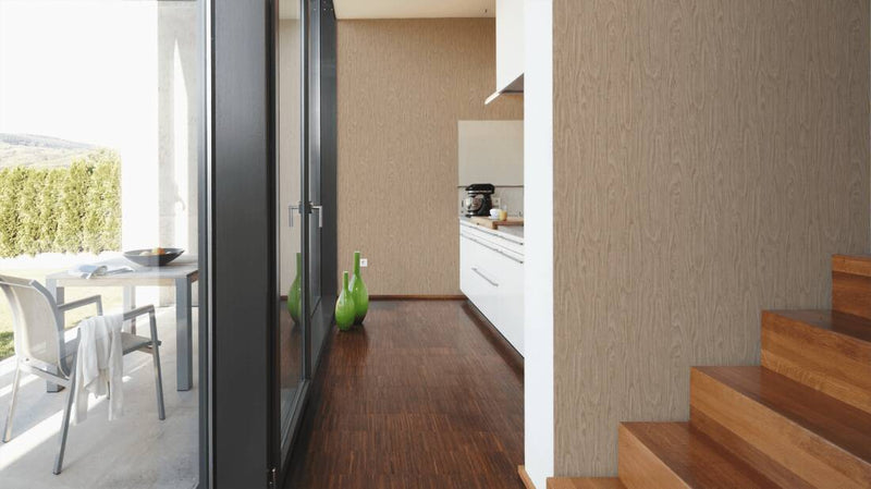 Versace Timber Wallpaper - Beige/Brown