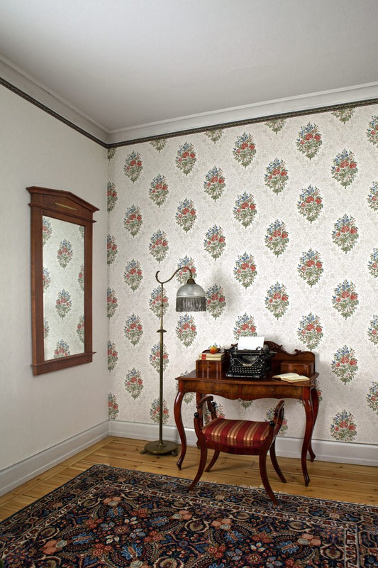 Victoria Historical Wallpaper - White