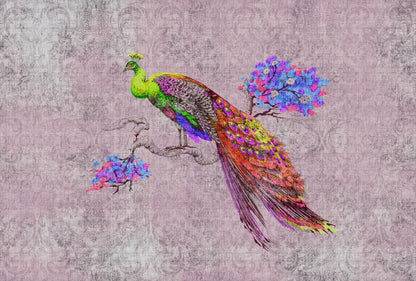 Vivid Peacock - Custom Sized Wallpaper Mural (per m2) - Pink